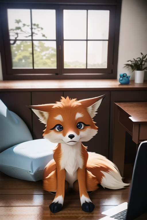 10106-2122472800-Cute small humanoid fox sitting in front of laptop, unreal engine, cozy indoor lighting, artstation, detailed, digital painting,.png